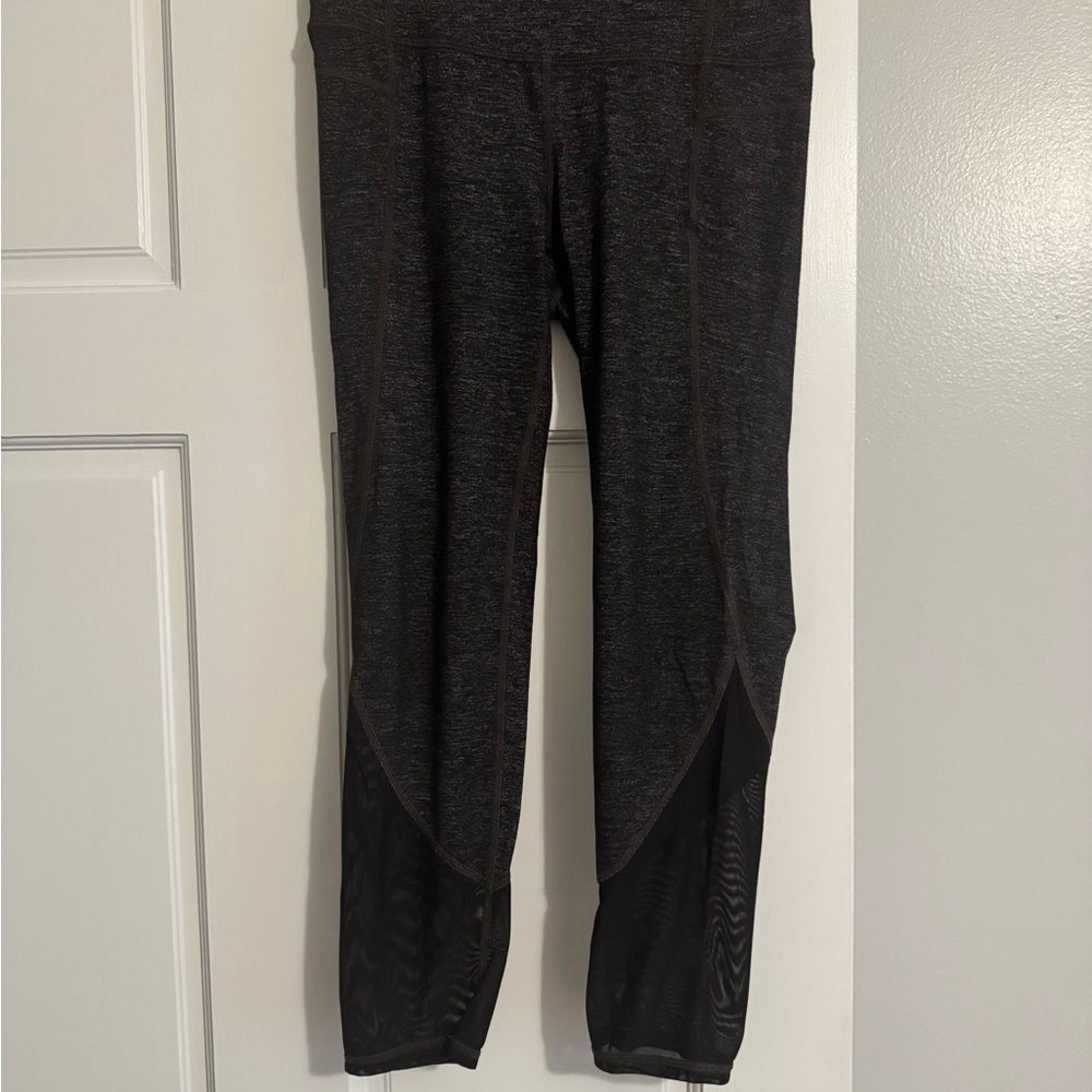 Athleta Black Leggings with Mesh Detail